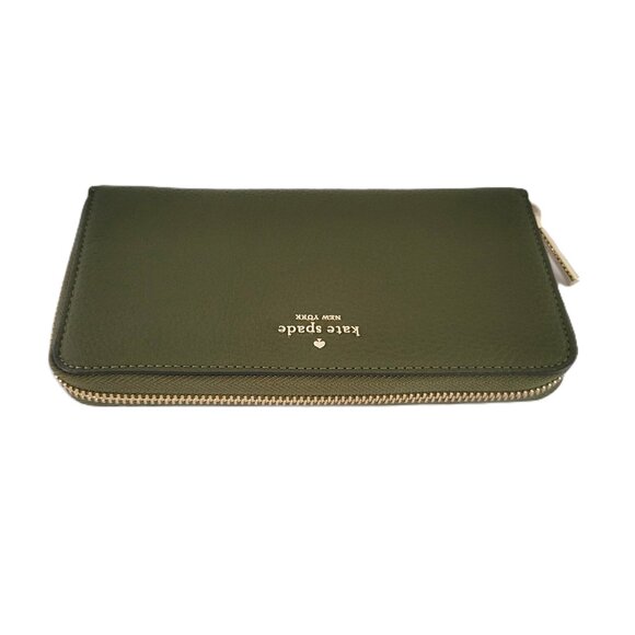 Kate Spade KH786 Lena Pebbled Large Continental Wallet Enchanted Green - Picture 6 of 7